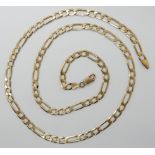 A 9ct gold figaro chain, length 59cm, weight 14.8gms Condition Report: Available upon request
