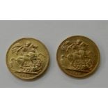 Two gold full sovereigns, 1912 Condition Report: Available upon request