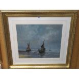 VAN DONGAN Fishing boats, signed, oil on board, 48 x 58cm and another (2) Condition Report: