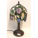 A leaded and stained glass table lamp Condition Report: nice condition.