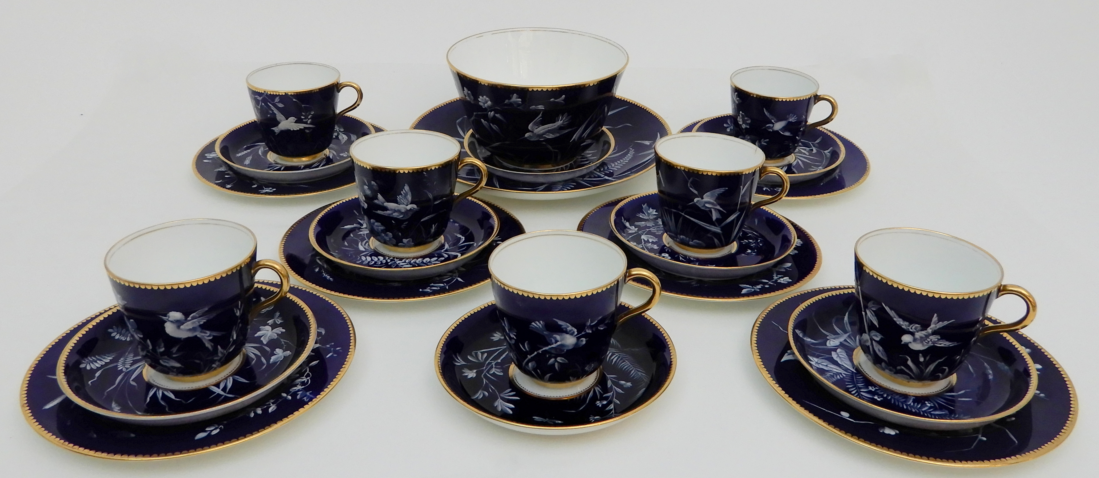 A LATE 19TH CENTURY T.C. BROWN-WESTHEAD MOORE AND CO PATE SUR PATE TEASET comprising eight cups, - Image 10 of 19