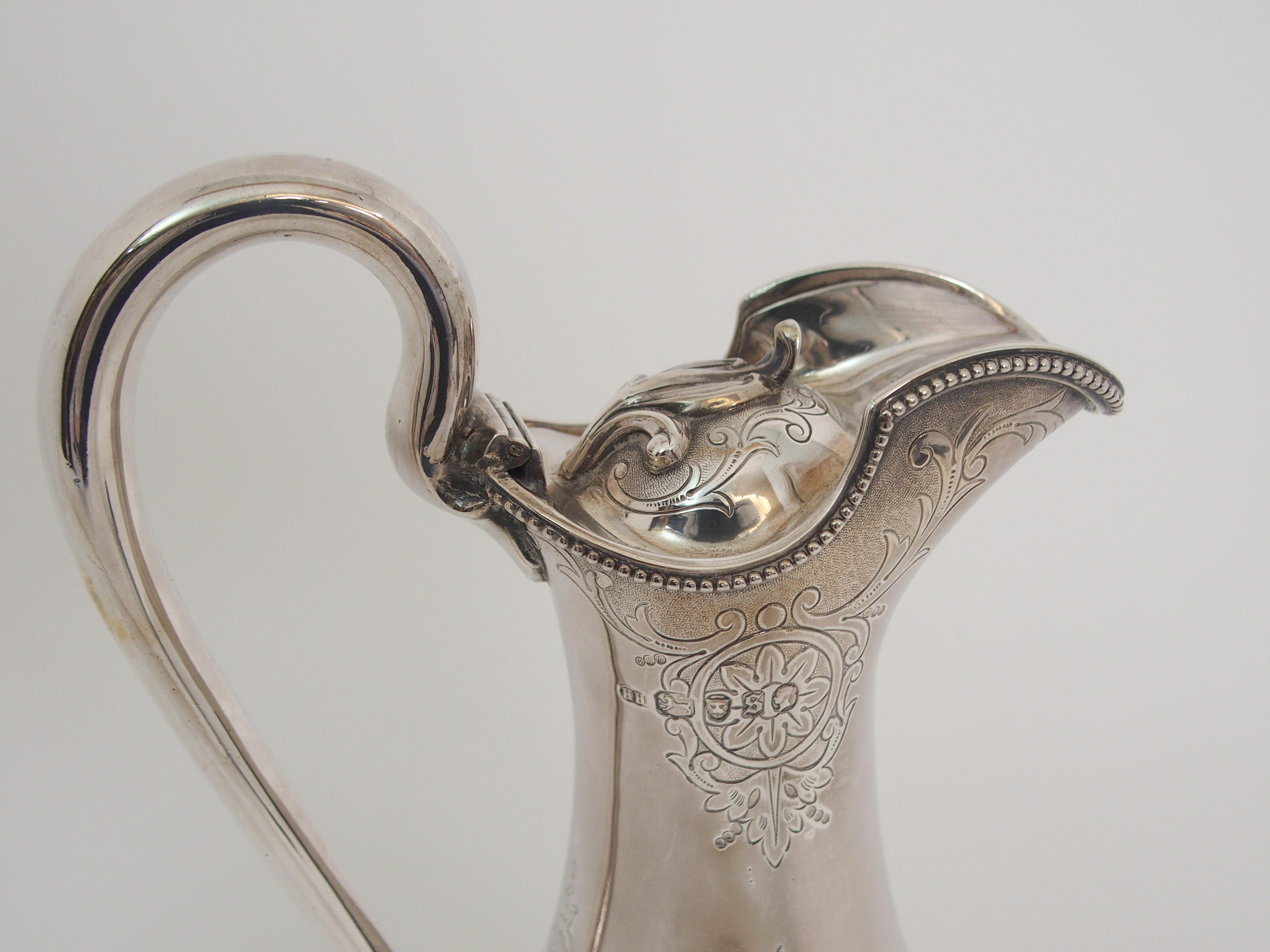 A VICTORIAN SILVER CLARET JUG by Harrison Brothers & Howson, London 1873, of baluster form with - Image 3 of 8