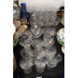 An assortment of cut and etched drinking glasses Condition Report: Available upon request