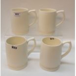 Four Keith Murray for Wedgwood tankards in Moonstone glaze Condition Report: Available upon request