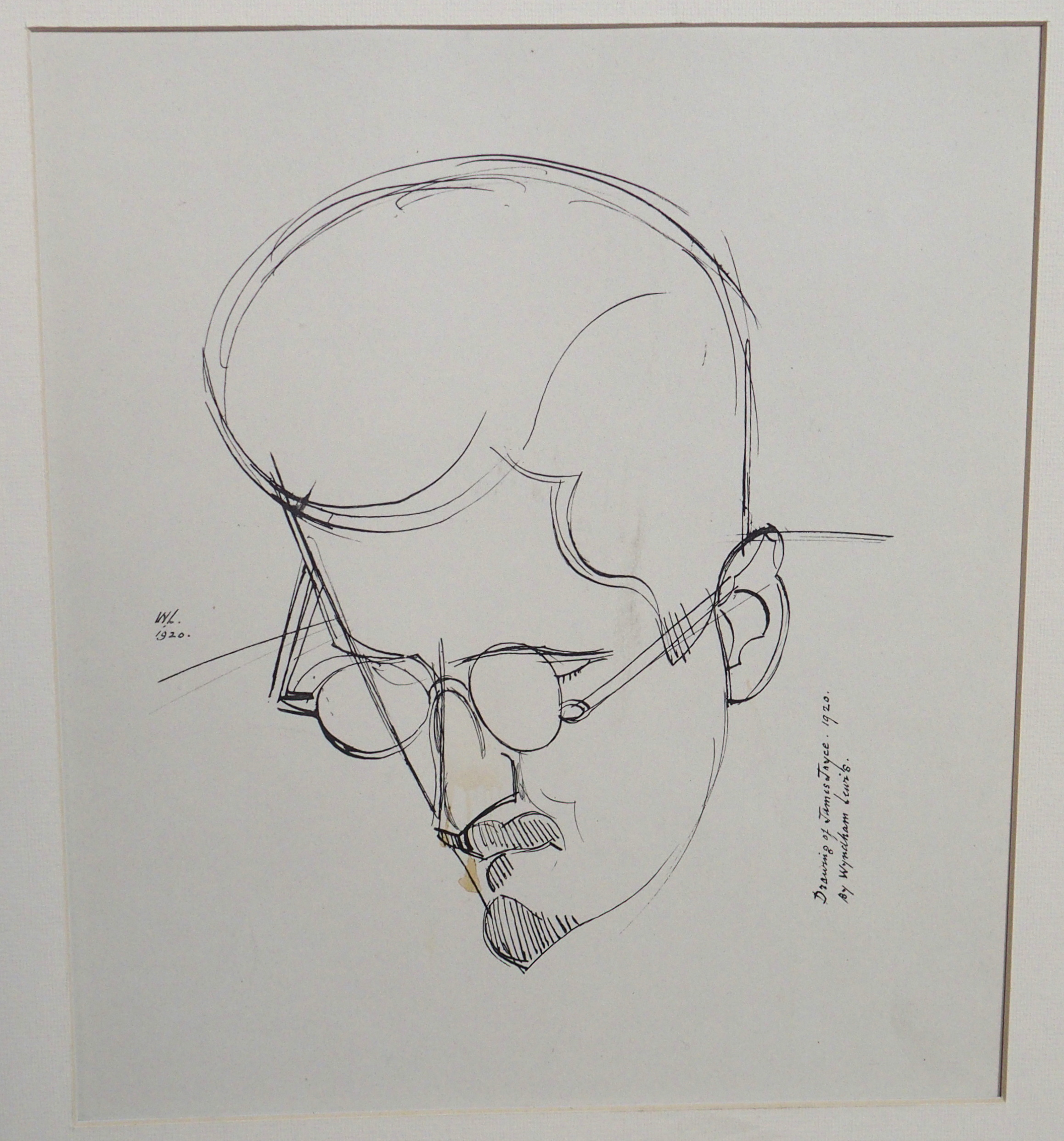 AFTER PERCY W LEWIS Portrait of James Joyce, print, 30 x 26cm Condition Report: Available upon