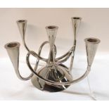 A Giuseppe Chigiotte five branch white metal candelabra, Mattthew Boulton II by Driade Kosmo