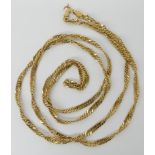 A 9ct gold fancy rope chain length 75cm, weight 13.1gms Condition Report: Available upon request