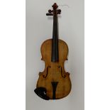 A two piece back violin 35.75cm with label to the interior " Made in Czechoslovakia" Condition