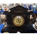 A large slate mantle clock, the movement marked 2232 4 11 Condition Report: Available upon request