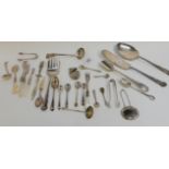 A box of loose EP cutlery, vesta etc Condition Report: Available upon request