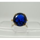 A 9ct faux sapphire ring, size K, weight 3.5gms Condition Report: Available upon request