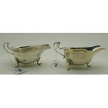A pair of silver sauceboats, Birmingham 1937 (2), 183gms Condition Report: Available upon request