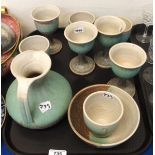 Lemba Pottery items including a jug, four tumblers, four goblets and a bowl Condition Report: