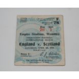 An England v. Scotland 1936 International ticket stub Condition Report: Available upon request