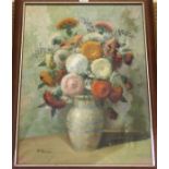 H RICCI Mixed flowers in a vase, signed, oil on canvas, 69 x 49cm Condition Report: Available upon