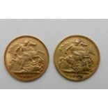 Two gold half sovereigns, 1899 and 1902 (2) Condition Report: Available upon request