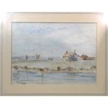 ELEVEN VARIOUS PICTURES comprising; landscape watercolours, prints, etching (11) Condition Report: