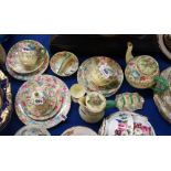 A Crown Staffordshire lemon ground breakfast set comprising teapot, two cups, saucers and plates,