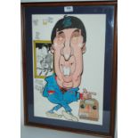 Malky McCormick, portrait of Ricki Fulton, ink and watercolour, signed, 48 x 32cm and various