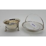A lot comprising a silver bon bon basket, Sheffield 1913, 12.5cm diameter and a silver sugar bowl,