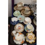 A collection of cups and saucers including Paragon, Royal Doulton, Shelley coffee cups and saucers