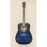 A Stagg acoustic guitar in blueburst, model SW 201 3/4 BLS Condition Report: Available upon request