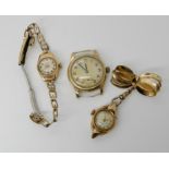 Three 9ct gold cased vintage watches Condition Report: Available upon request