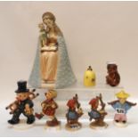 A Goebel figure of the Madonna and child, Hummel figures, Goebel Chinese boy etc Condition Report: