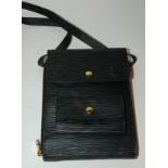 A black leather Louis Vuitton organiser, 20 x 13cm Condition Report: Available upon request