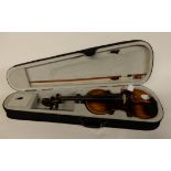 A modern violin 35cm, model Irin AV206 with bow (def) and case Condition Report: Available upon