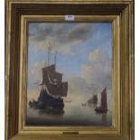 CHARLES JENKINSON Fleet at anchor, oil on canvas, 45 x 37cm Condition Report: Available upon