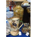 A Royal Doulton Lord Nelson jug, a Doulton Lambeth handled stoneware vessel and a Doulton Lambeth