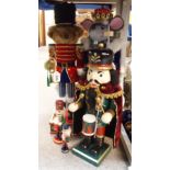 A traditional wooden nutcracker figure, two smaller and two mouse nutcrackers Condition Report: