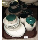 A Denby Greenwheat part dinner service comprising plates, dishes, coffee pot etc Condition Report: