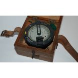 A cased medium landing compass, No.3736H and a Russian microscope (2) Condition Report: Available