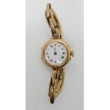 A 9ct gold ladies vintage wristwatch, weight including mechanism 18.8gms Condition Report: Available