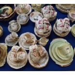 A floral transfer printed continental teaset together with an Aynsley poppy decorated part teaset