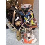 A feltwork green man, hare, tartan stags heads etc Condition Report: Available upon request