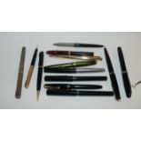 A collection of various pens including Parker examples etc Condition Report: Available upon request