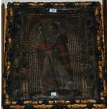 SPANISH SCHOOL St Peter The apostle, oil on stamped leather, 51 x 43cm Condition Report: Available