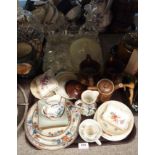 A Royal Crown Derby pot and cover, dishes and assorted other ceramics and glassware Condition