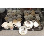 Assorted commemorative mugs, dishes, glasses etc Condition Report: Available upon request