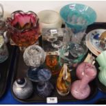 An Isle of Wight glass scent bottle, Selkirk glass bowl, Vasart vase and other items Condition