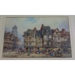 PIERRE LE BOEUFF Liseux, Normandy, signed, watercolour, 27 x 38cm, ROBERT GIBB Backs to the wall,