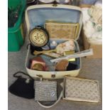 Lady's vanity case, assorted evening bags, compacts etc Condition Report: Available upon request