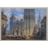 AFTER PROUT Antwerp Cathedral and another, coloured lithographs, 28 x 38cm (2) Condition Report: