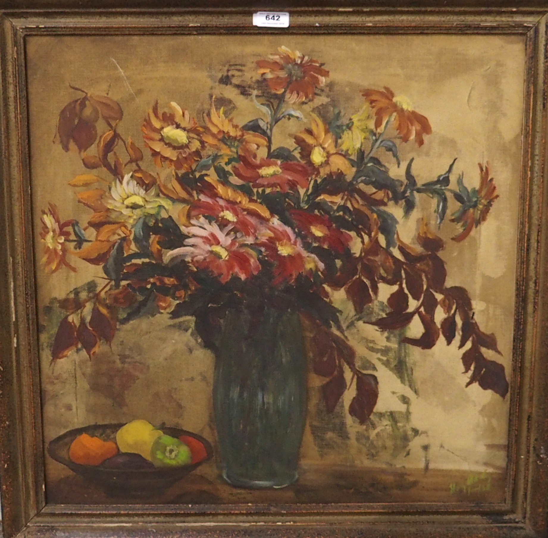 FLORY MACKEY Still life, signed, oil on canvas, 60 x 60cm Condition Report: Available upon request