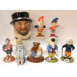Assorted Royal Doulton figures including Noddy and Big Ears, and three Rupert The Bear figures