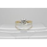 An 18ct gold solitaire diamond ring, set with an estimated approx 0.50ct old cut diamond, finger