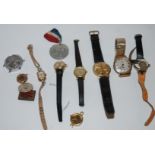 A collection of various wristwatches, medal etc Condition Report: Available upon request